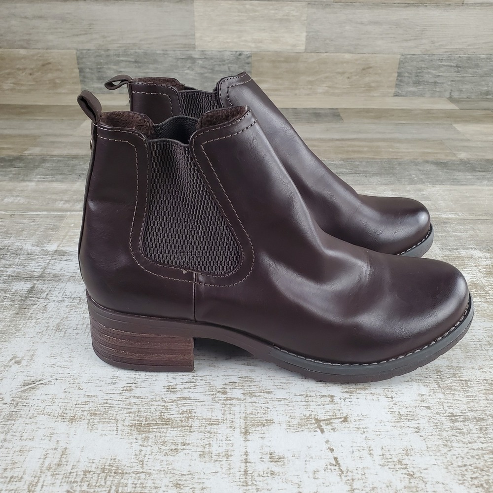 Eastland Jasmine Womens Chelsea Boot Sz 9 M Dark Brown Leather Round Toe Pull On